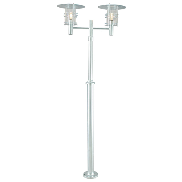 Norlys Stockholm 2 Light Outdoor Lamp Post in Galvanised Finish