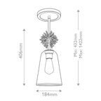 Elstead Staring Pendant Distressed Gold Clear with Clear Glass Shade