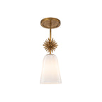 Elstead Staring Pendant Distressed Gold Opal with Opal Glass Shade