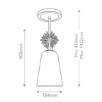 Elstead Staring Pendant Distressed Gold Opal with Opal Glass Shade