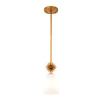 Elstead Staring Pendant Distressed Gold Opal with Opal Glass Shade