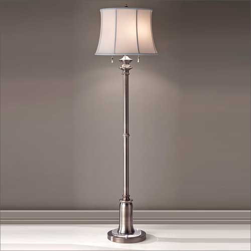 Feiss State Room Floor Lamp in Antique Nickel with Shade