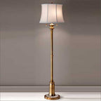 Feiss State Room Floor Lamp in Bali Brass with Shade
