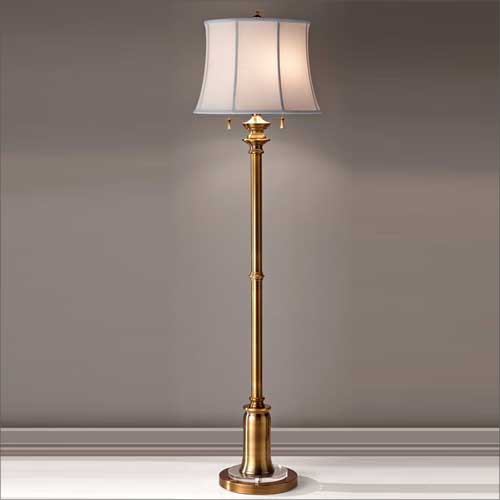Feiss State Room Floor Lamp in Bali Brass with Shade