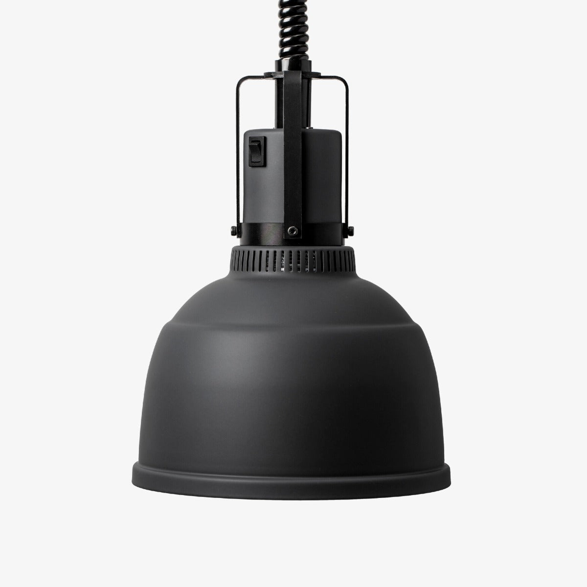 Stay Hot Restaurant Heat Lamp Focus RO, Standard Coiled Retractable Cord, Black finish