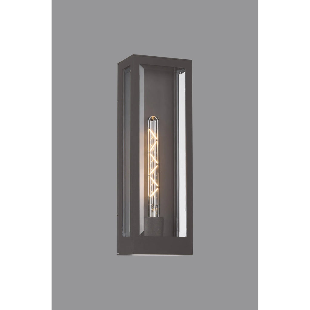 Regent Stenay 457mm IP54 Flush Wall Light in Anthracite with Clear Glass