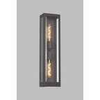 Regent Stenay 609mm 2 Light IP54 Flush Wall Light in Anthracite with Clear Glass