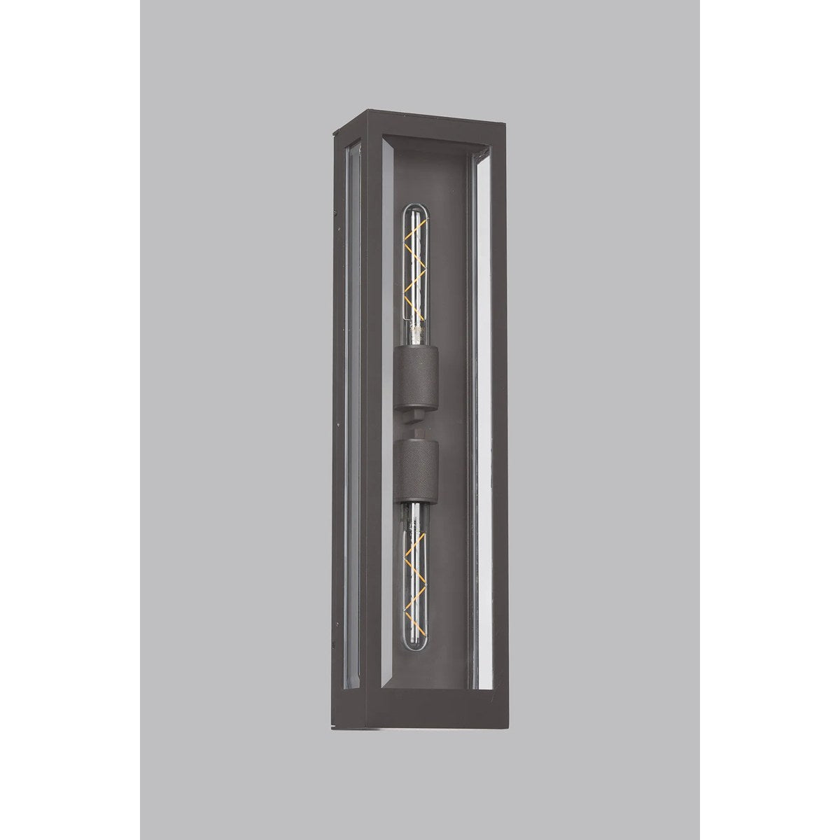 Regent Stenay 609mm 2 Light IP54 Flush Wall Light in Anthracite with Clear Glass
