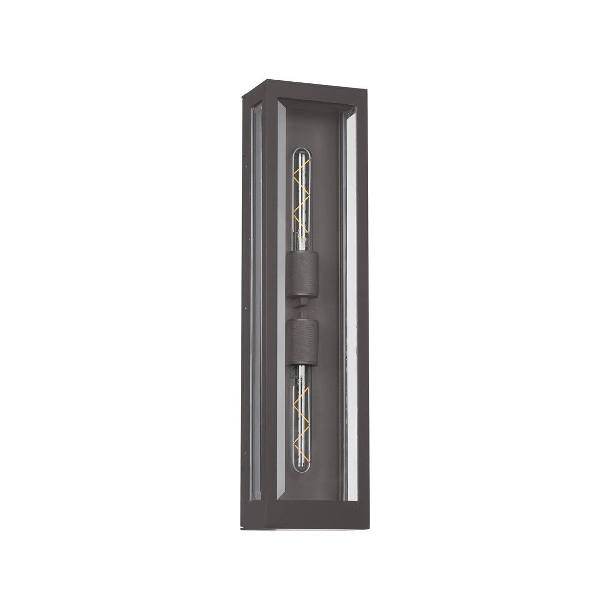 Regent Stenay 609mm 2 Light IP54 Flush Wall Light in Anthracite with Clear Glass