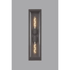 Regent Stenay 609mm 2 Light IP54 Flush Wall Light in Anthracite with Clear Glass
