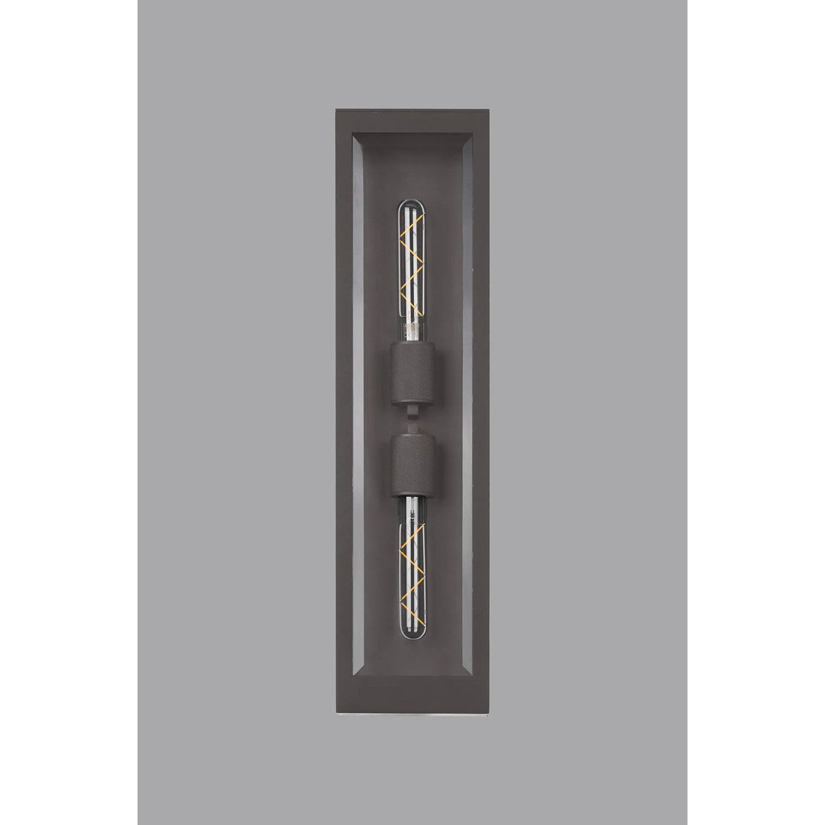 Regent Stenay 609mm 2 Light IP54 Flush Wall Light in Anthracite with Clear Glass
