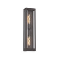 Regent Stenay 609mm 2 Light IP54 Flush Wall Light in Anthracite with Clear Glass
