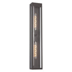 Regent Stenay 915mm 2 Light IP54 Flush Wall Light in Anthracite with Clear Glass