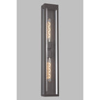 Regent Stenay 915mm 2 Light IP54 Flush Wall Light in Anthracite with Clear Glass