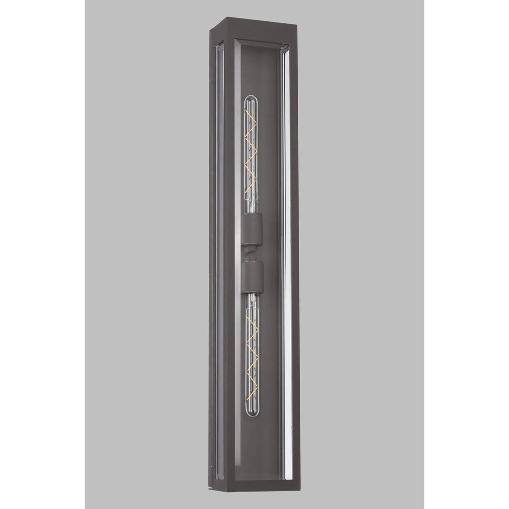 Regent Stenay 915mm 2 Light IP54 Flush Wall Light in Anthracite with Clear Glass