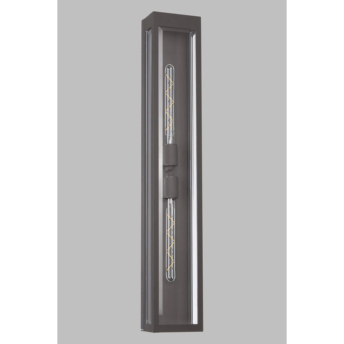 Regent Stenay 915mm 2 Light IP54 Flush Wall Light in Anthracite with Clear Glass