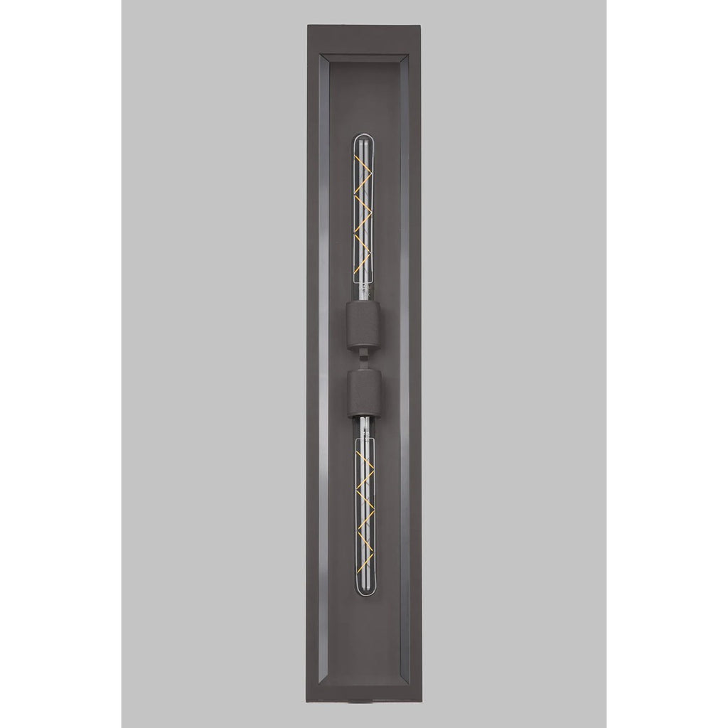 Regent Stenay 915mm 2 Light IP54 Flush Wall Light in Anthracite with Clear Glass