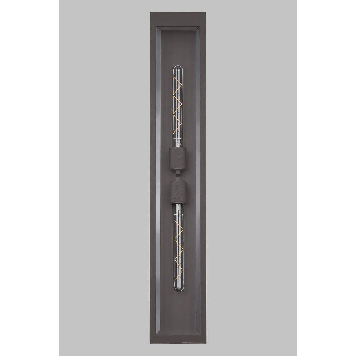 Regent Stenay 915mm 2 Light IP54 Flush Wall Light in Anthracite with Clear Glass