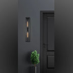 Regent Stenay 915mm 2 Light IP54 Flush Wall Light in Anthracite with Clear Glass