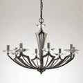 Novena Capreno 8 Light Art Deco Pendant Light Gunmetal