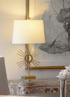 Gilded Nola Sun King Table Lamp in Distressed Gold