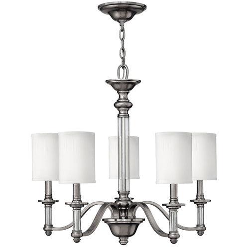 Hinkley Sussex 5 Light Chandelier in Brushed Nickel