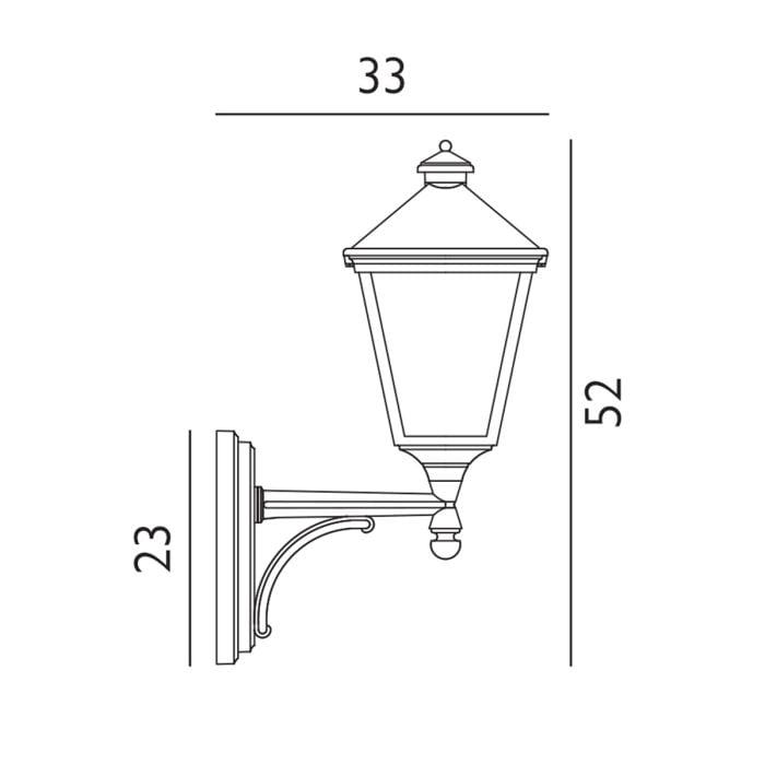 Norlys Turin Outdoor Up Wall Lantern in Black