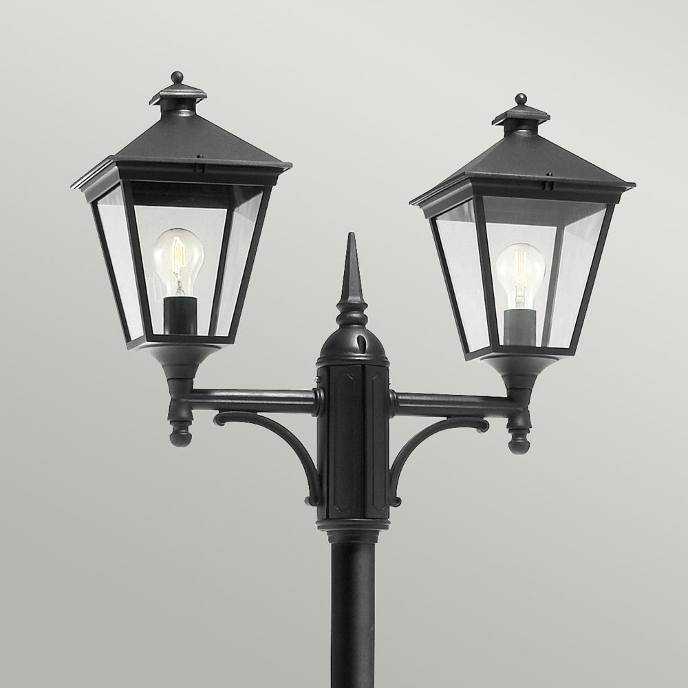 Norlys Turin 2 Light Outdoor Lamp Post in Black