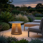 Tecka 500lm Solar Low Table 70 cm - Duratek Teak with Slate HPL Top