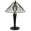 Interiors 1900 Astoria Tiffany Small Table Lamp in Black with Iridised Glass Inserts
