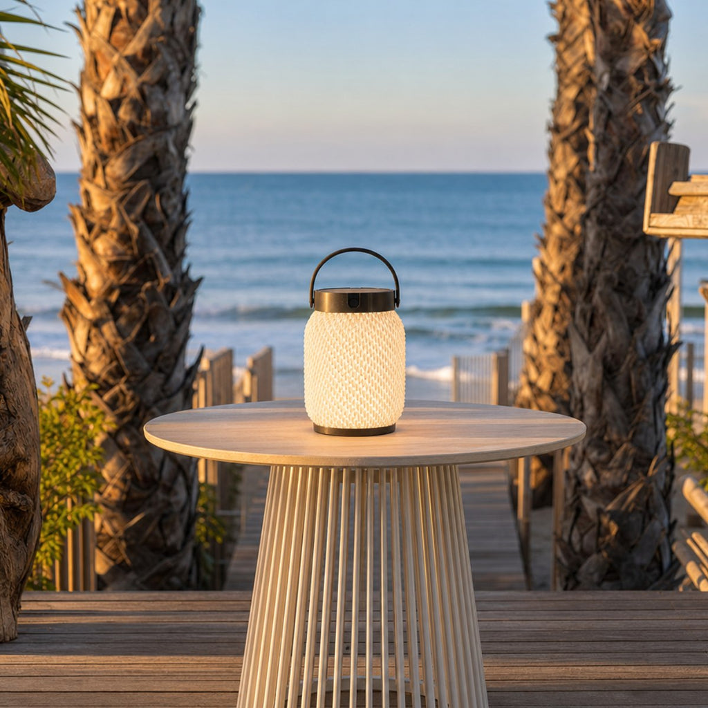 Lolie 200lm Solar Lantern 20 cm - Crystal Translucent Recycled PETG with Black Aluminium