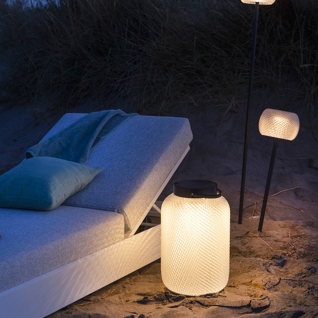 Lolie 300lm Solar Lantern 47.5 cm - Crystal Translucent Recycled PETG with Black Aluminium