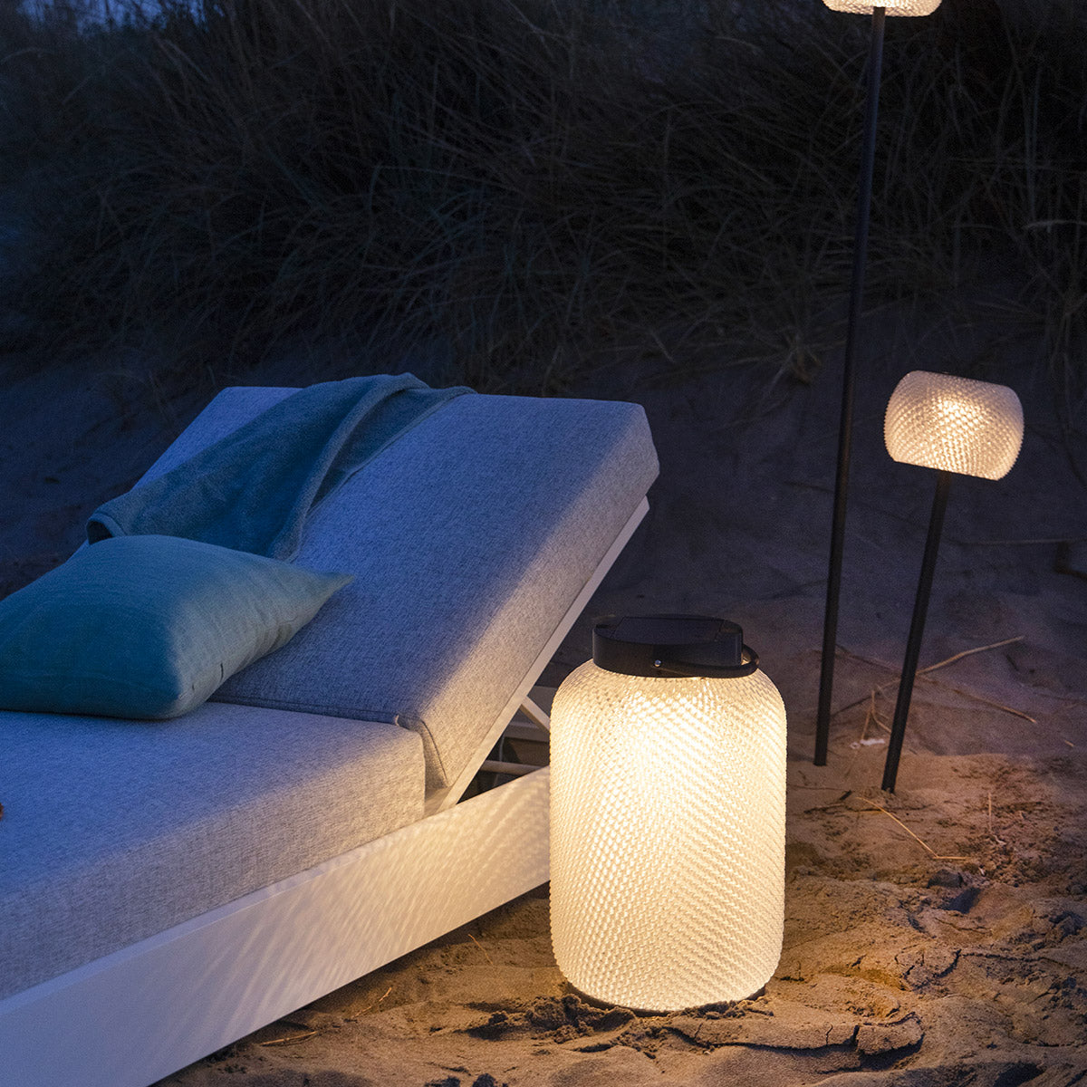 Lolie 300lm Solar Lantern 47.5 cm - Crystal Translucent Recycled PETG with Black Aluminium
