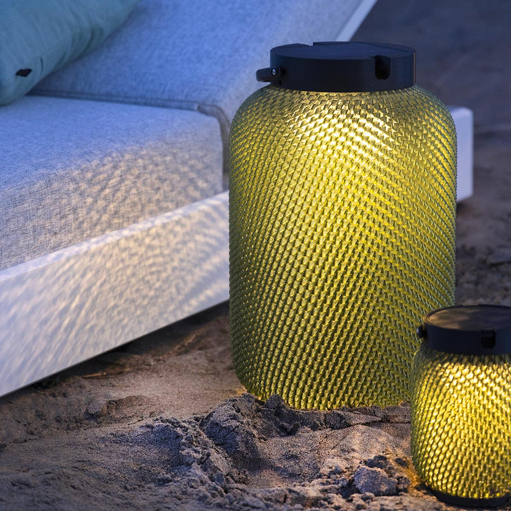 Lolie 300lm Solar Lantern 47.5 cm - Olive Translucent Recycled PETG with Black Aluminium