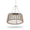 Rop and Strip 500lm Solar Lampshade 50 cm - Nutmeg Aluminium with Beige Woven Rope