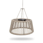 Rop and Strip 500lm Solar Lampshade 50 cm - Nutmeg Aluminium with Beige Woven Rope