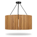 Tecka 500lm Solar Lampshade 45 cm - Teak Duratek with Straight Slats