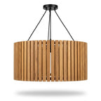 Tecka 500lm Solar Lampshade 45 cm - Teak Duratek with Straight Slats