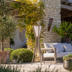Selva 500lm Solar Floor Lamp 150 cm - Teak Duratek with White Sling