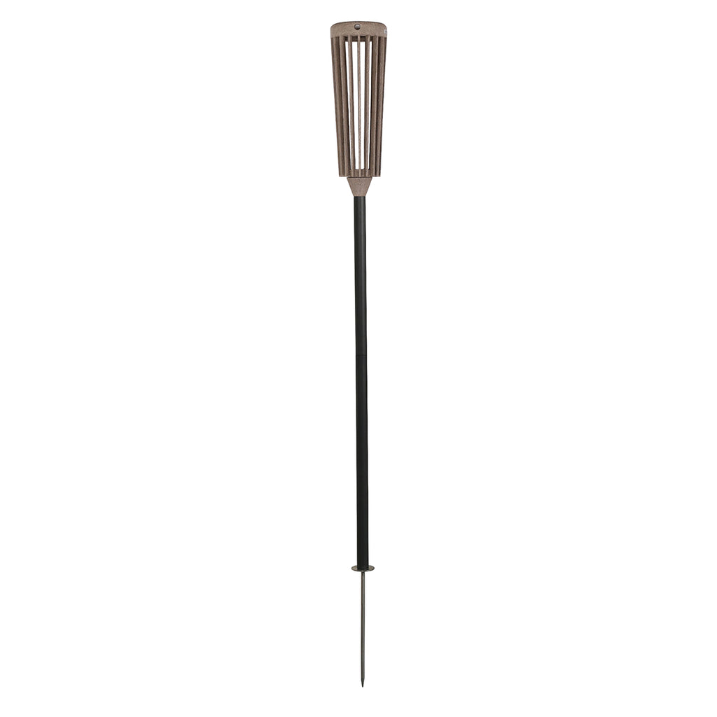 Tecka 200lm Adjustable Solar Torch / Pathway Light 82-137 cm - Teak Duratek with Black Aluminium