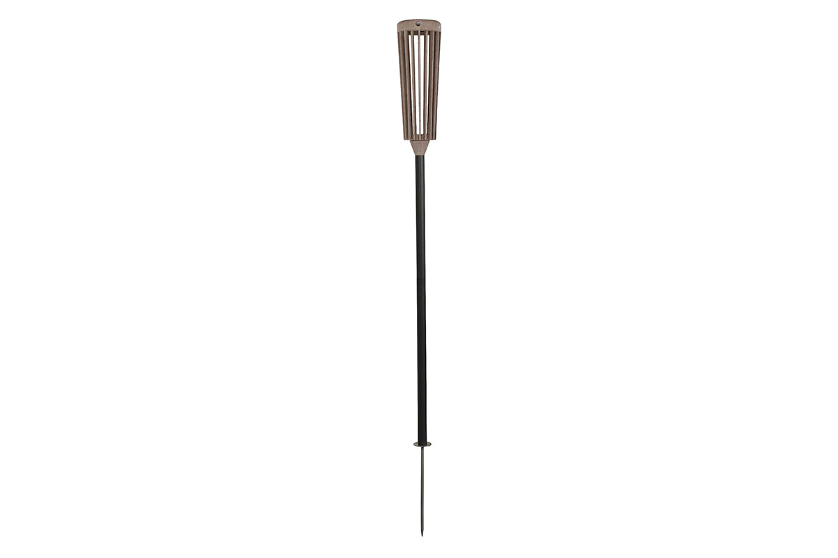 Tecka 200lm Adjustable Solar Torch / Pathway Light 82-137 cm - Teak Duratek with Black Aluminium