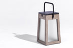 Tecka 300lm Solar Lantern 25 cm - Teak Duratek with Frosted Acrylic Glass and Black Aluminium Handle