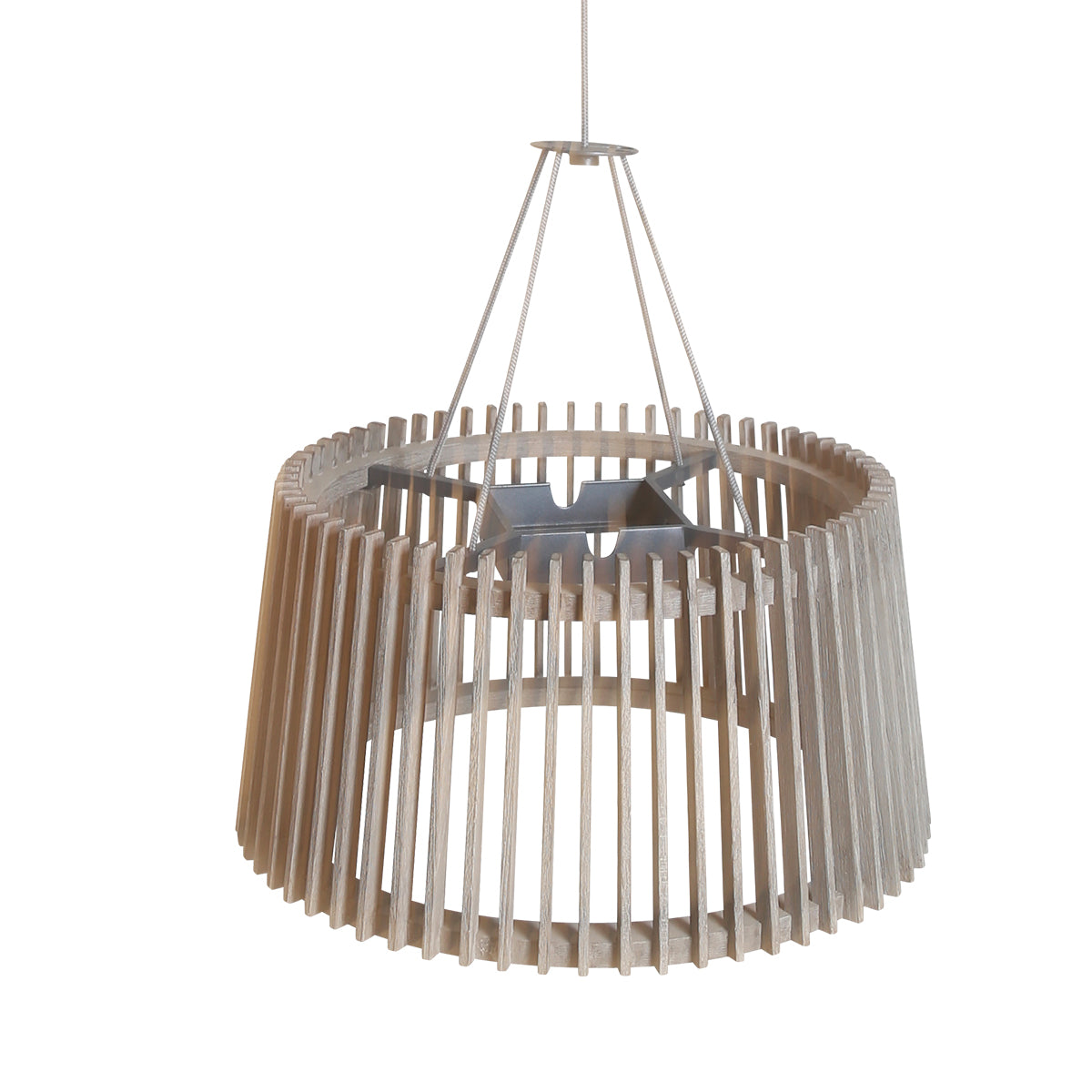 Tecka 500lm Solar Lampshade 45 cm - Teak Duratek with Straight Slats