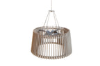 Tecka 500lm Solar Lampshade 45 cm - Teak Duratek with Straight Slats