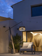 Tecka 500lm Solar Lampshade 45 cm - Teak Duratek with Straight Slats