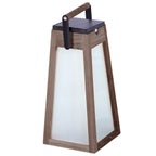 Tecka 500lm Solar Lantern 39 cm - Teak Duratek with Frosted Acrylic Glass and Black Aluminium Handle