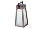 Tecka 500lm Solar Lantern 39 cm - Teak Duratek with Frosted Acrylic Glass and Black Aluminium Handle