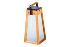 Tecka 500lm Solar Lantern 39 cm - Teak with Frosted Acrylic Glass and Black Aluminium Handle