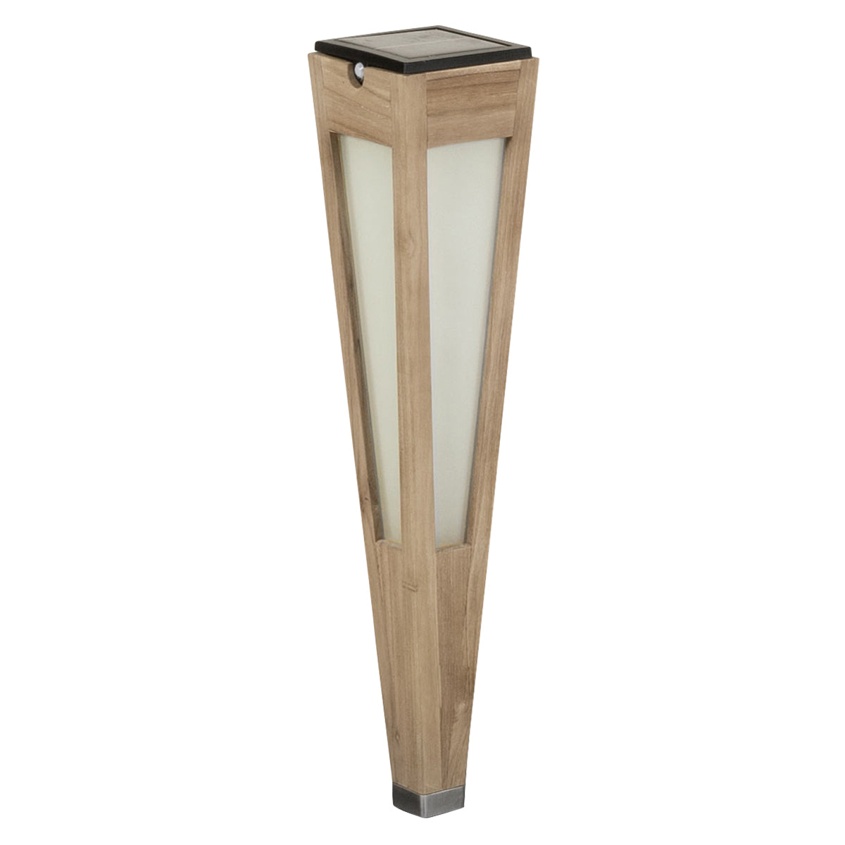 Tecka 500lm Solar Lantern 52 cm - Teak Duratek with Frosted Acrylic Diffuser