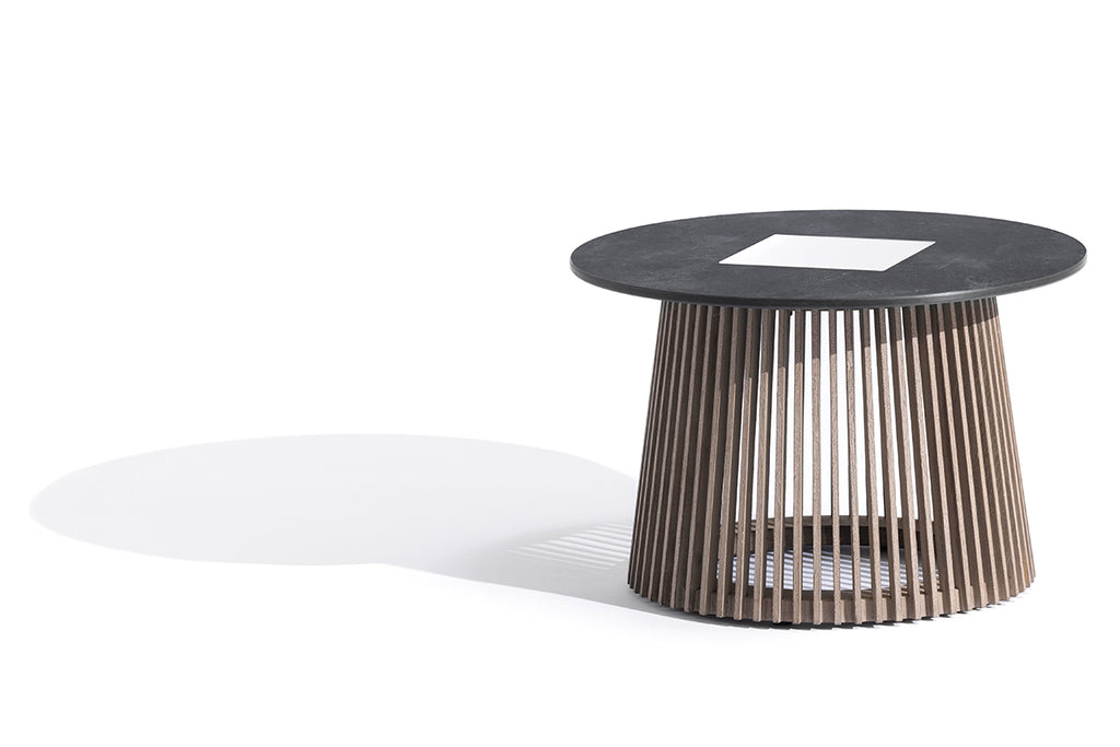 Tecka 500lm Solar Low Table 50 cm - Duratek Teak with Slate HPL Top